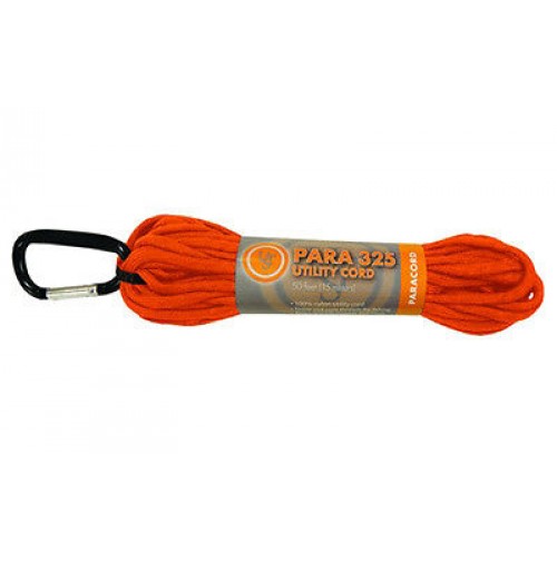 UST Brands Paracord 550 Utility Cord 50 feet Orange with Accessory Carabiner 