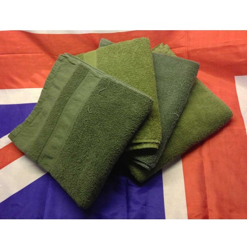 British Army Issue 120 x 55 cm Green Towel 100% Cotton Terry Towelling