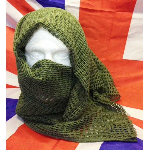 Web-tex 1m Square Army Style 100% Cotton Scrim Net Neck Scarf or Face Veil 