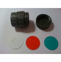 British Army Right Angle Operations / Signal Torch Filter Kit - GREEN, RED & WHITE