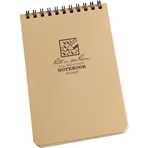 Rite In The Rain 6"x 4" Waterproof Pocket Notepad 50 Sheets No.446 NEW Brown 